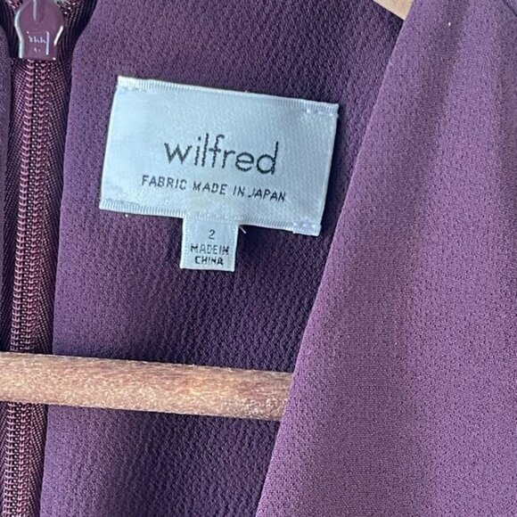 Aritzia Wilfred Burgundy Montbrun Dress fit and flare sleeveless plunge size 2 - Picture 6 of 10